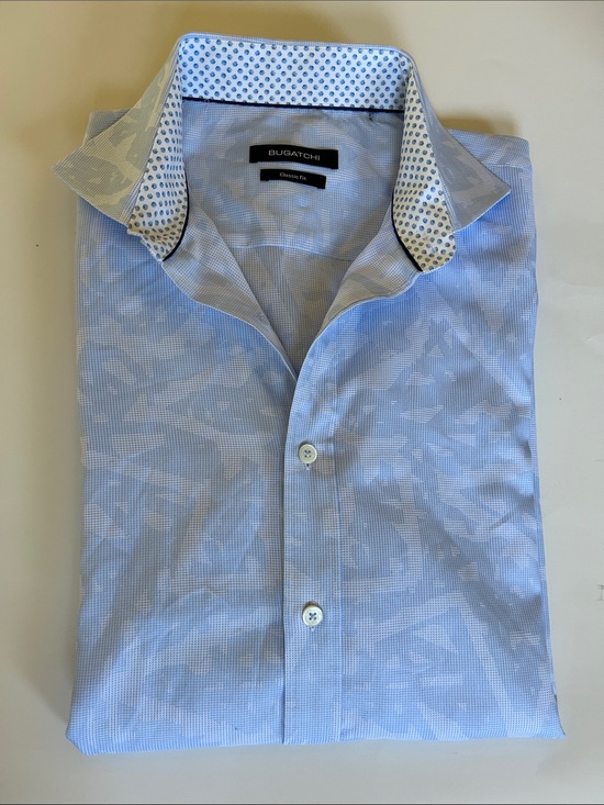 Bugatchi Other - Hard to find floral Bugatchi Pale Blue Abstract Pattern Men's Dress Shirt